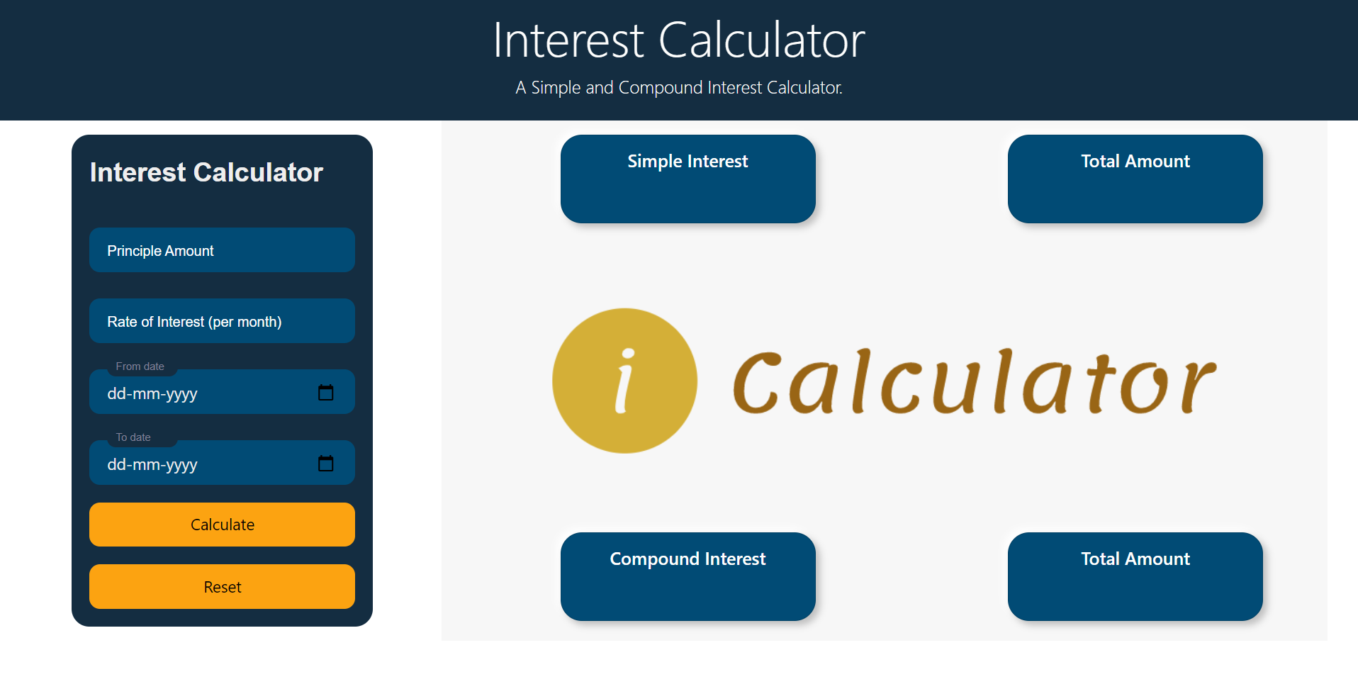 GitHub - SYRS-21/Interest-Calculator: A desktop application for ...