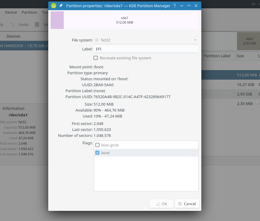 Calamares adding incorrect flags during manual partitioning on /boot