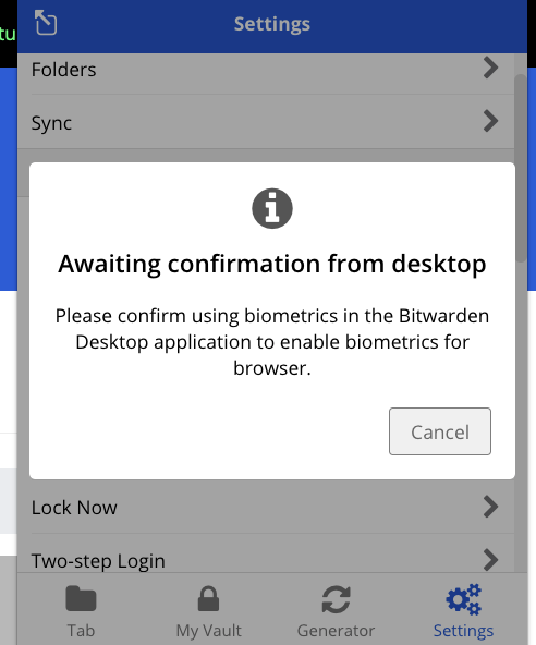 Unlock with biometrics not working on FF browser-MacBook Pro - Password  Manager - Bitwarden Community Forums