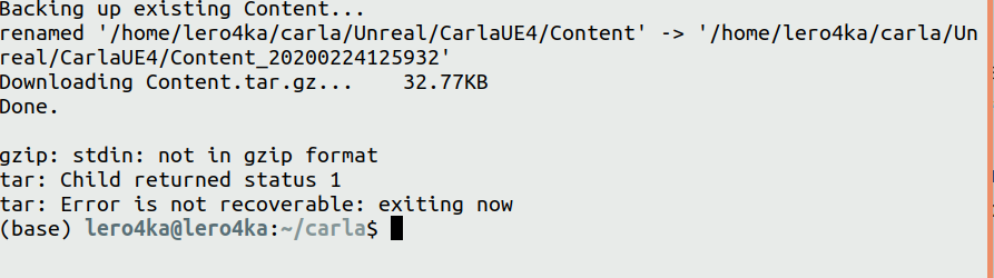 Error Carla: Gzip: Stdin: Not In Gzip Format Tar · Issue #2503 ·  Carla-Simulator/Carla · Github