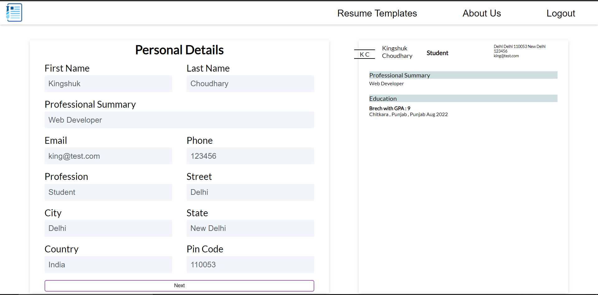 GitHub - kingshuk441/ResumeBuilder: Website to provide templates for ...