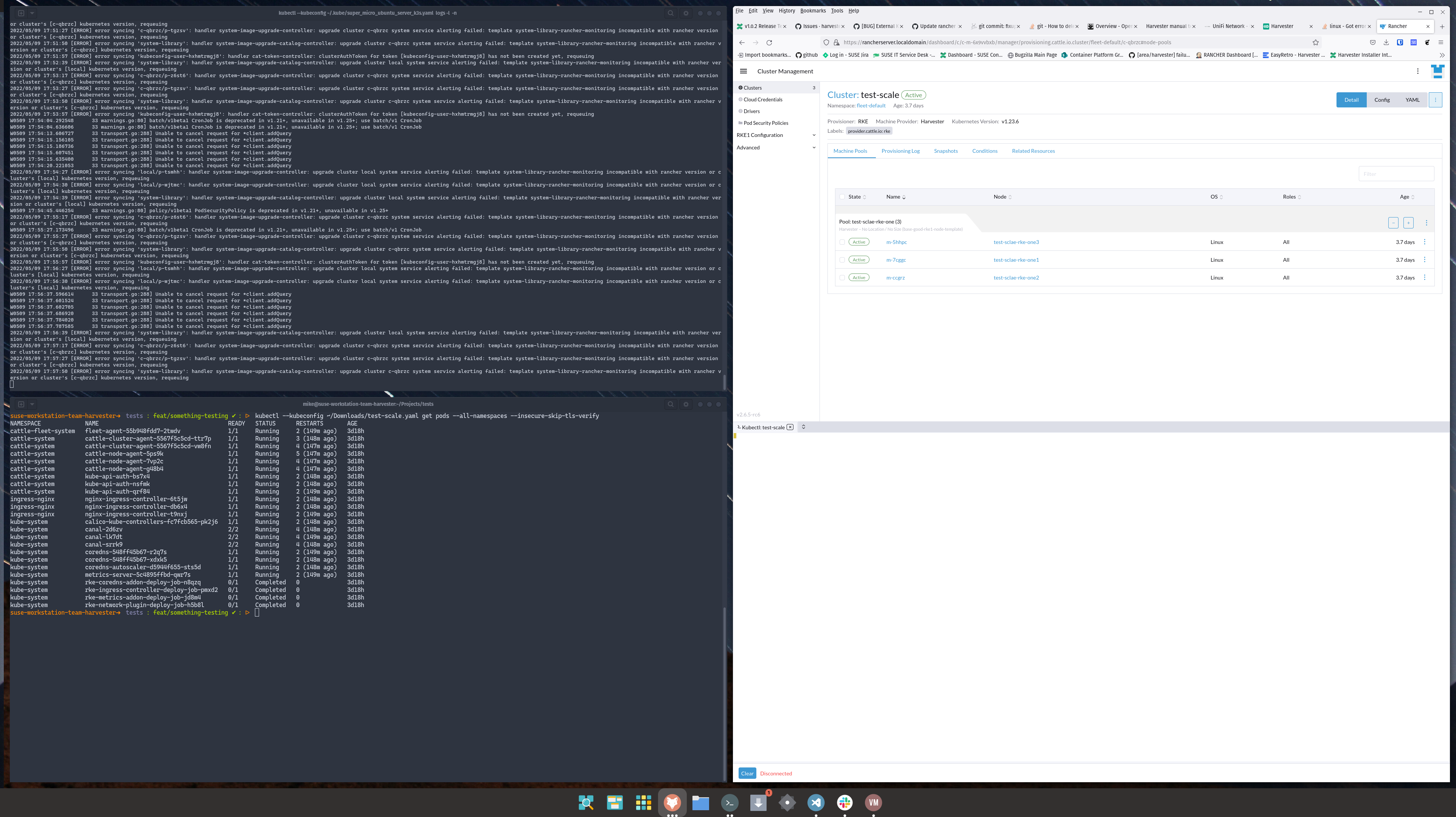 [BUG] RKE1 Cluster On Harvester in Rancher UI Fails to Connect to