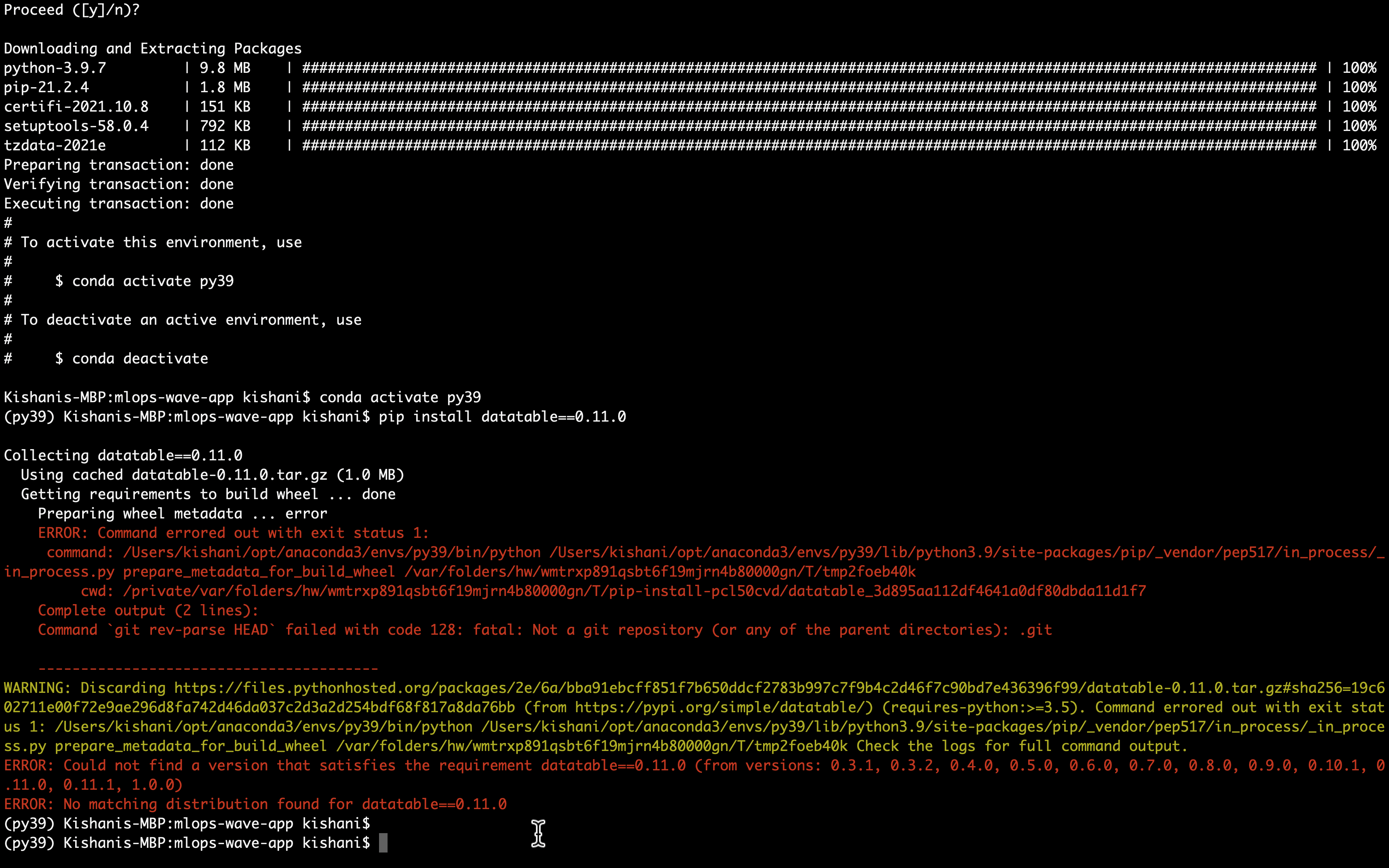 [bug]: Data table isn’t supported for python 3.9 · Issue #3213 · h2oai ...