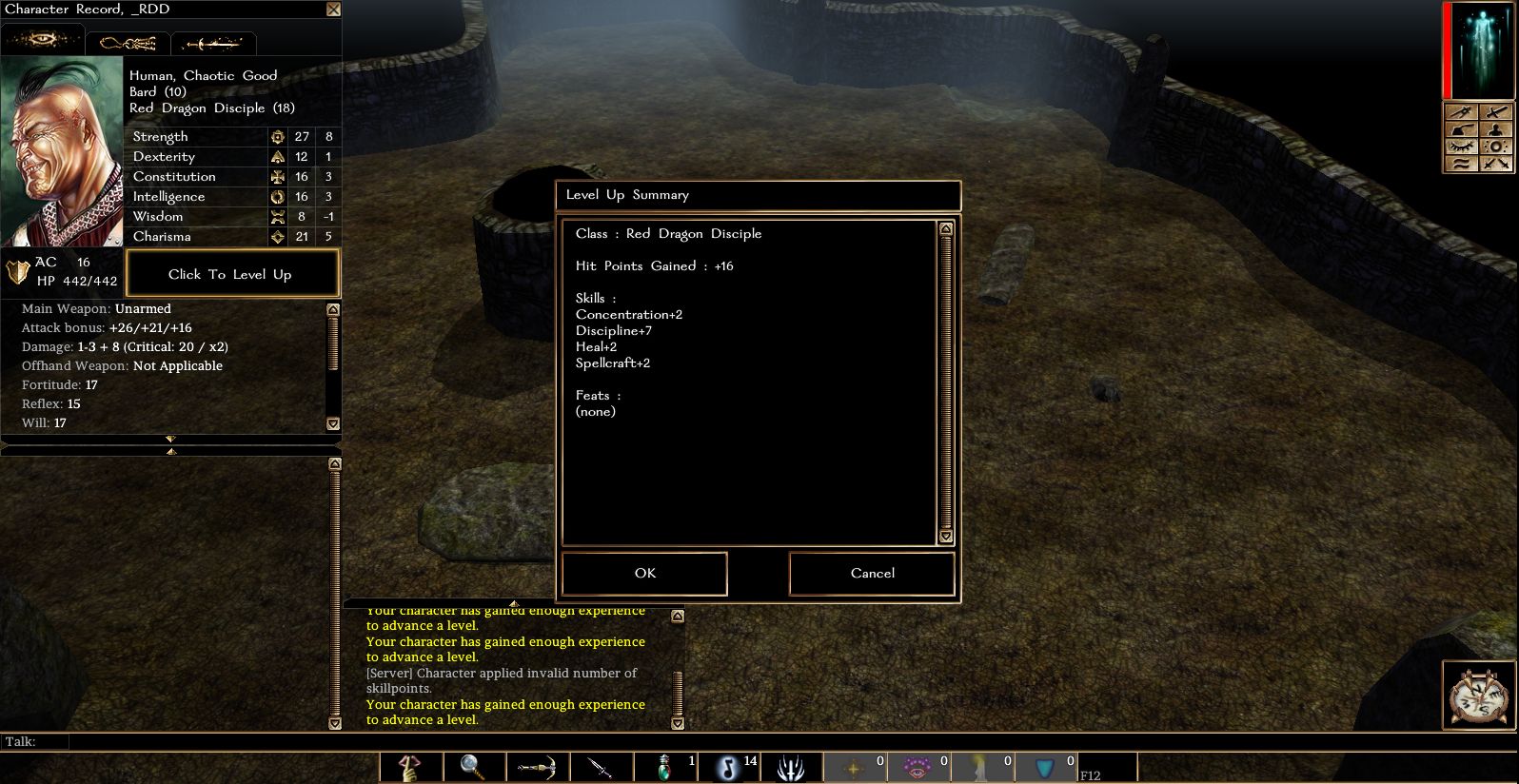 Invalid number of skillpoints error with class granting inteligence