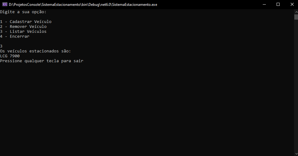 GitHub - SebastiaoTrindade/SistemaEstacionamento: Desafio de Projeto do ...