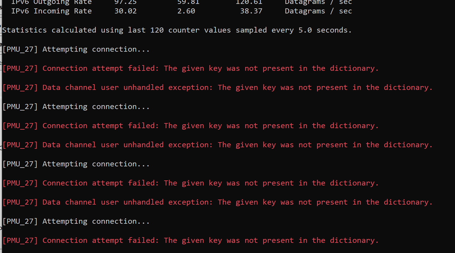 The given key was not present in the dictionary SQLITE · Issue 48