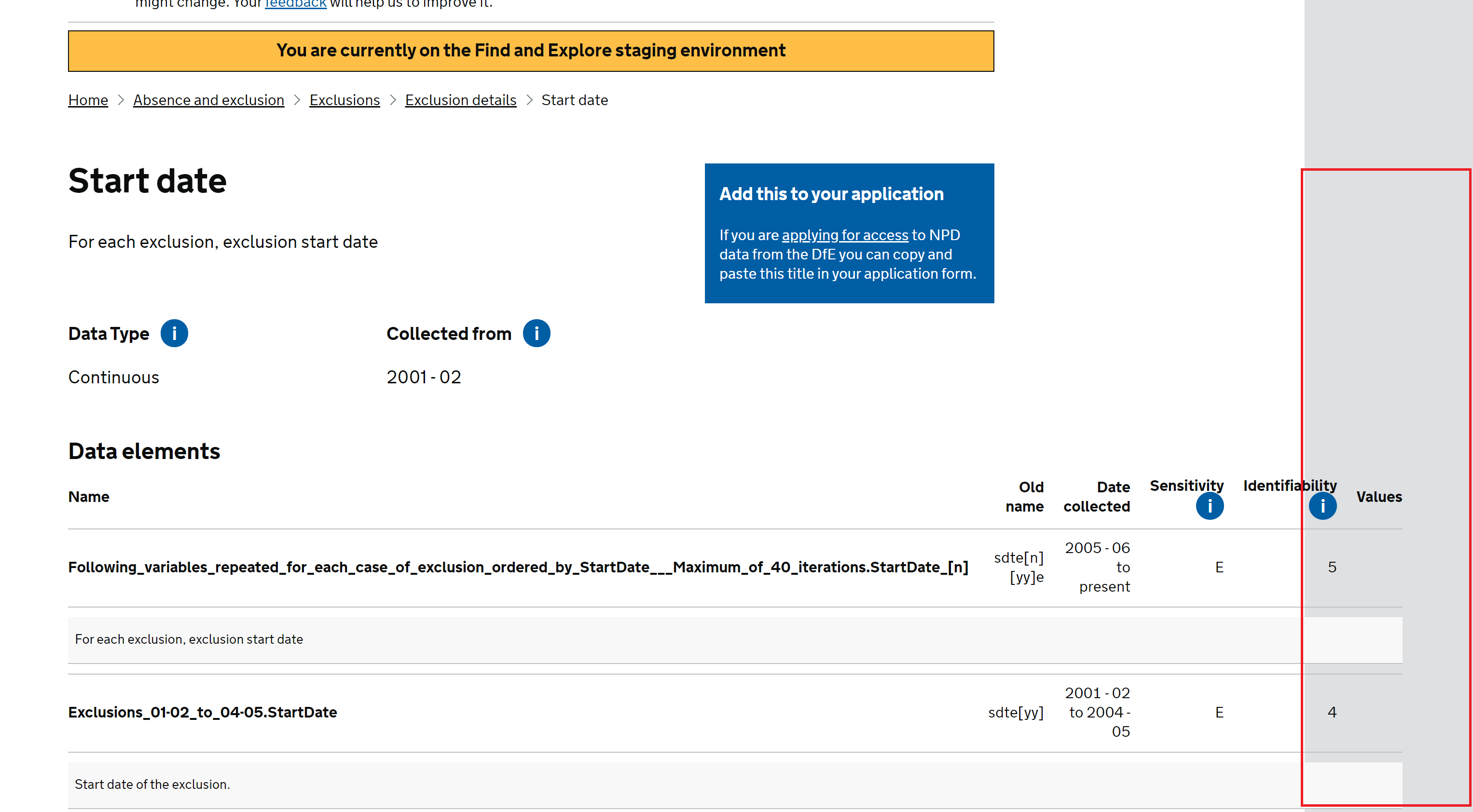 Table overflowing the page, display issue on the NPD website · Issue