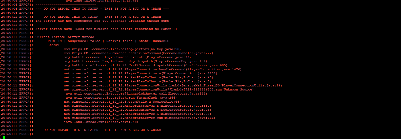 Causing the server to crash · Issue #826 · Zrips/CMI · GitHub