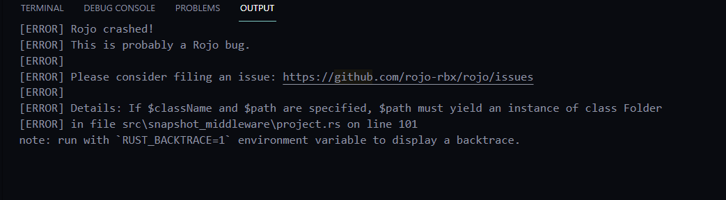 Rojo Connecting doesn't work. · Issue #428 · rojo-rbx/rojo · GitHub