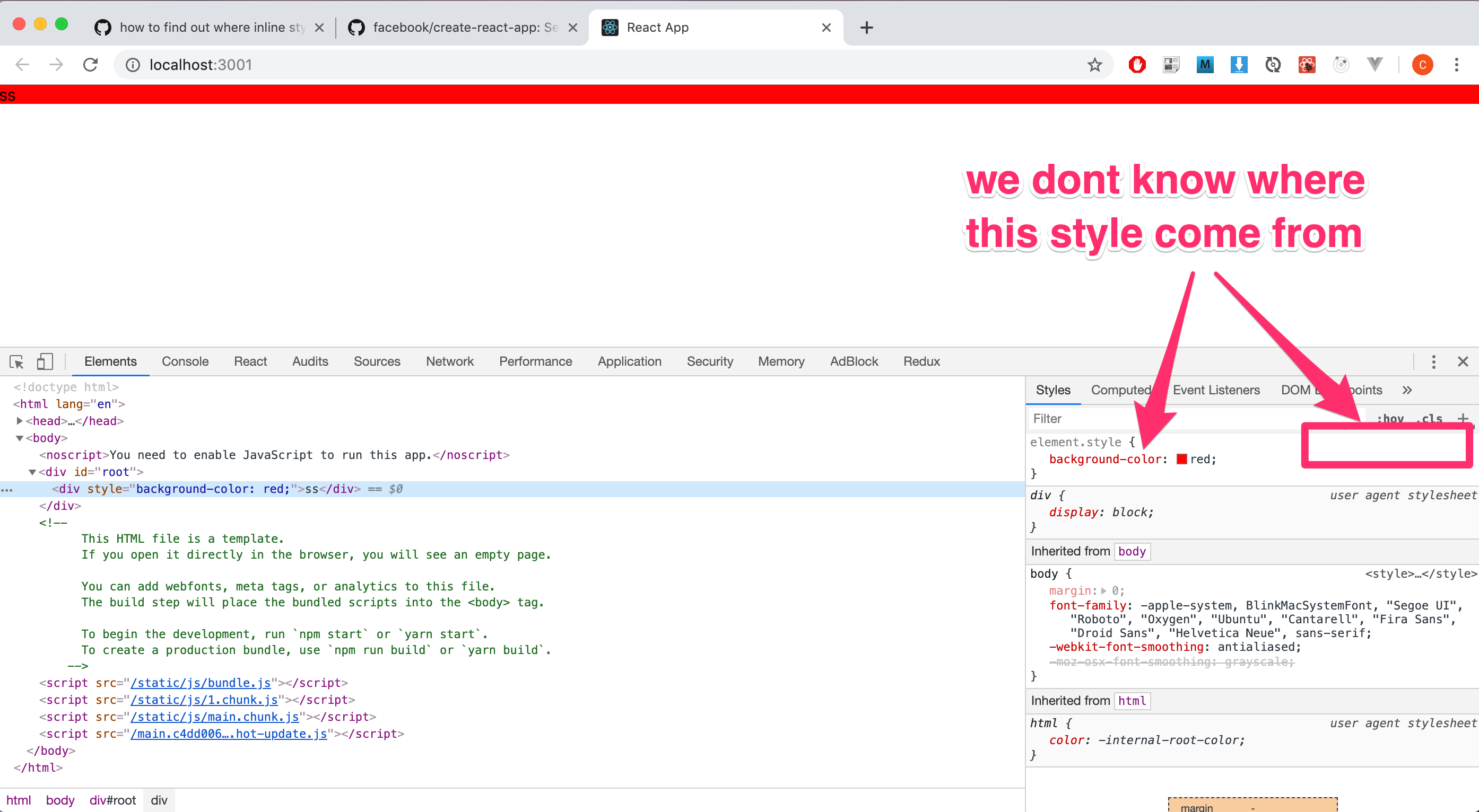 how to find out where inline style come from · Issue #15945 · facebook ...