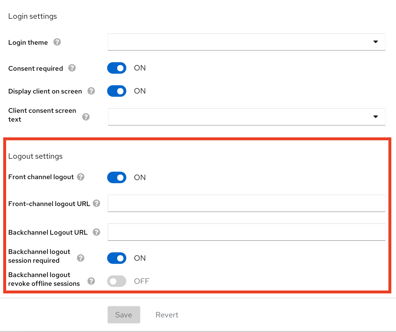 [UX Review] Add the "Logout settings" in the OIDC client settings pgae · Issue 18468 · keycloak