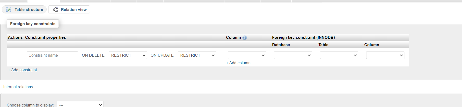 FK constraints don't show up in Relation View when there is an ...