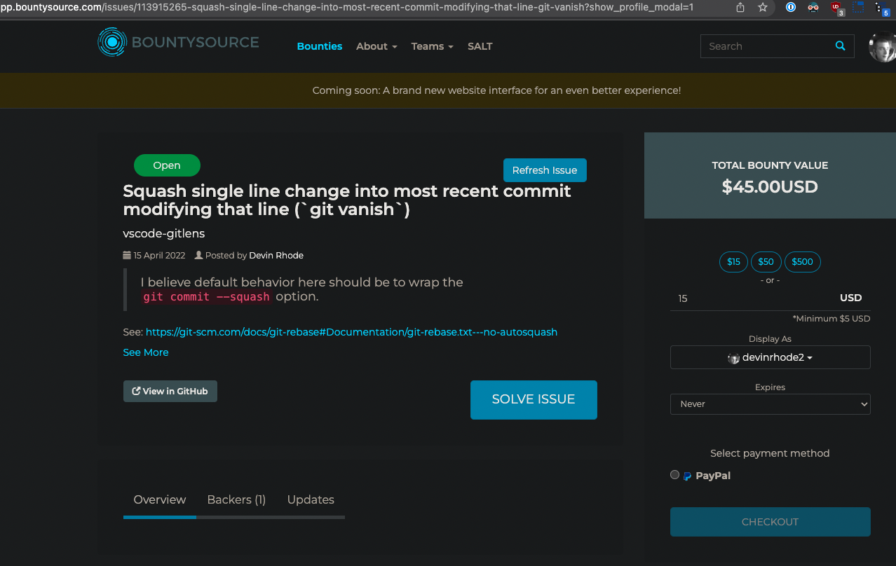 Add button which calls `git absorb andrebase` (Squash single line