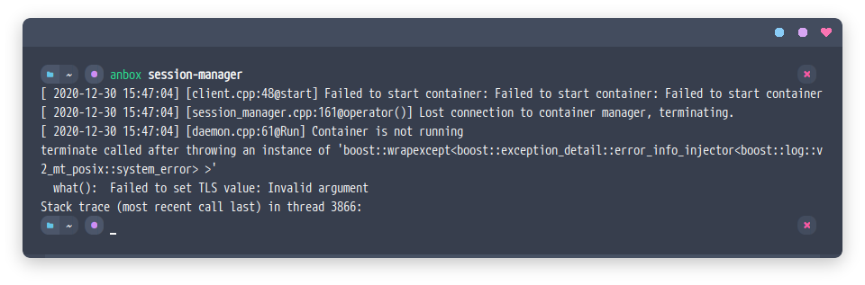 String manager failed. String manager failed