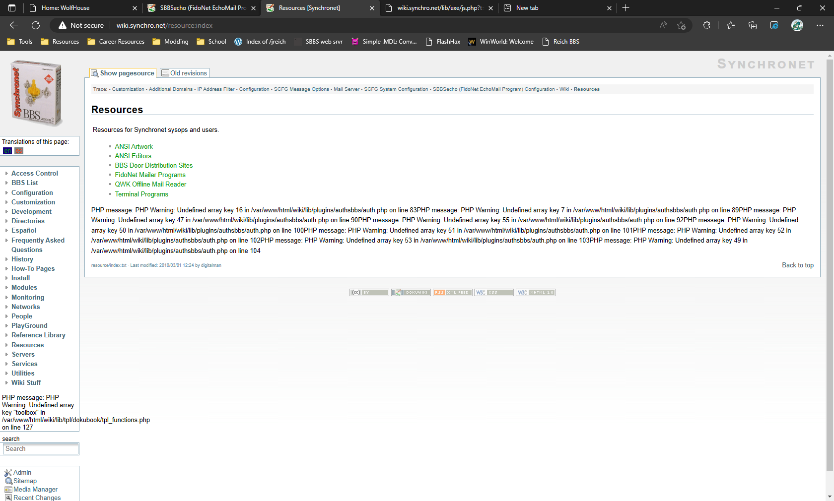 Php error on http wiki synchro issue 3882 dokuwiki dokuwiki