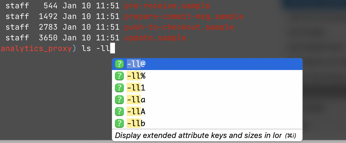 ls -ll cannot be fired immediately · Issue #771 · withfig/fig · GitHub