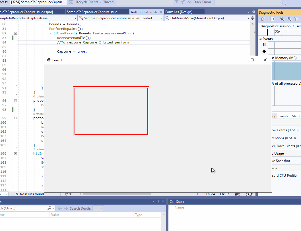 .NET Framework - The Capture property is not taken into account when a ...