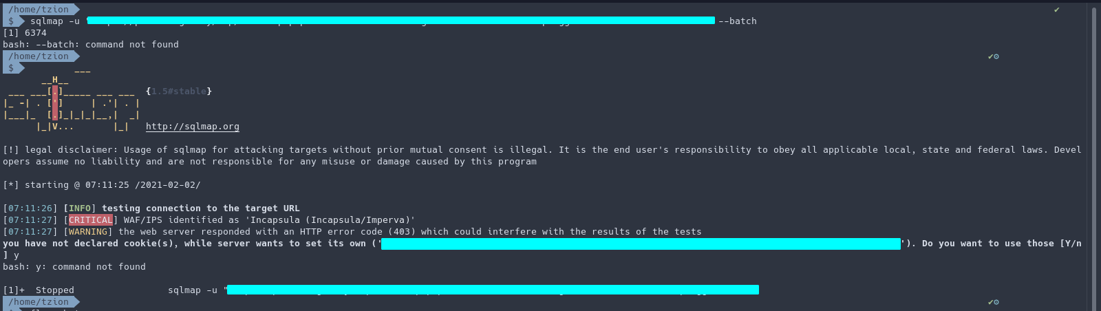 SQLMAP --batch command not found & User input force program exit ...