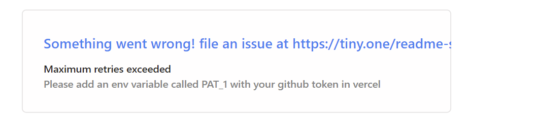 Maximum Retries Exceeded Issue 1756 Anuraghazra Github Readme Maximum Retries Exceeded Issue 1756 Anuraghazra Github Readme