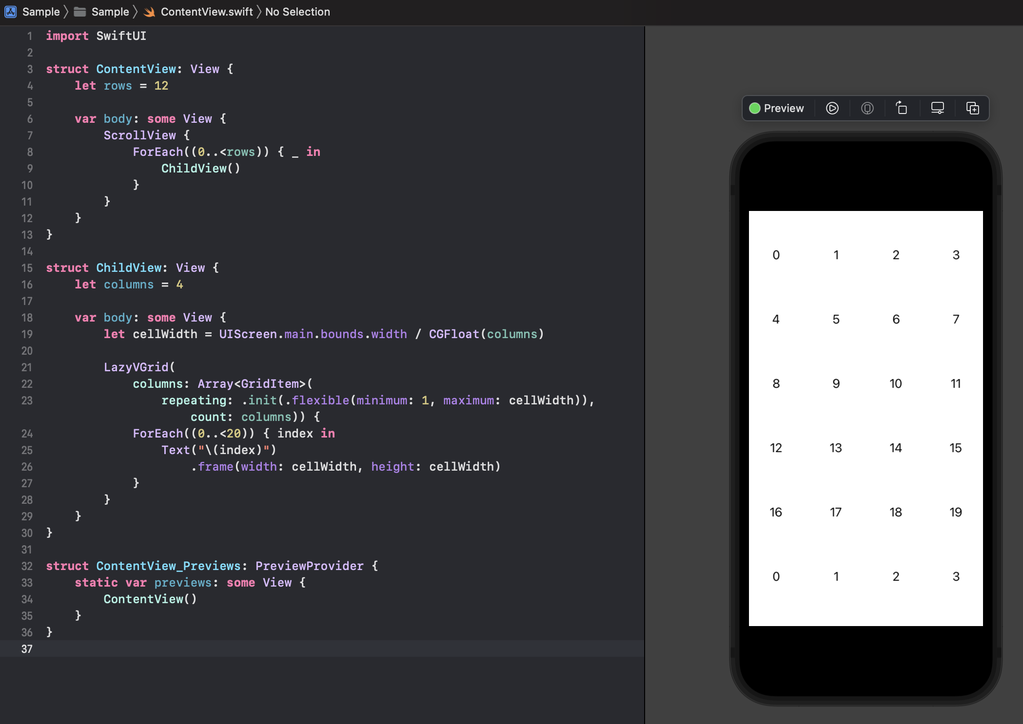 SwiftUI で 親 View に ScrollView、子 View に GeometryReader の構造にしたら、高さのレイアウトが ...