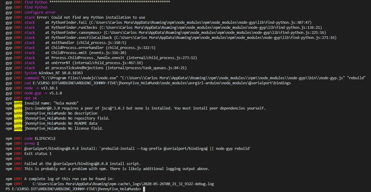 no funciona johnny-five · Issue #1684 · rwaldron/johnny-five · GitHub