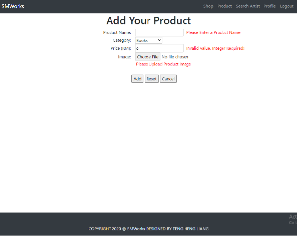 GitHub - liang0000/SMWorks: E-Commerce website for any artist who want ...