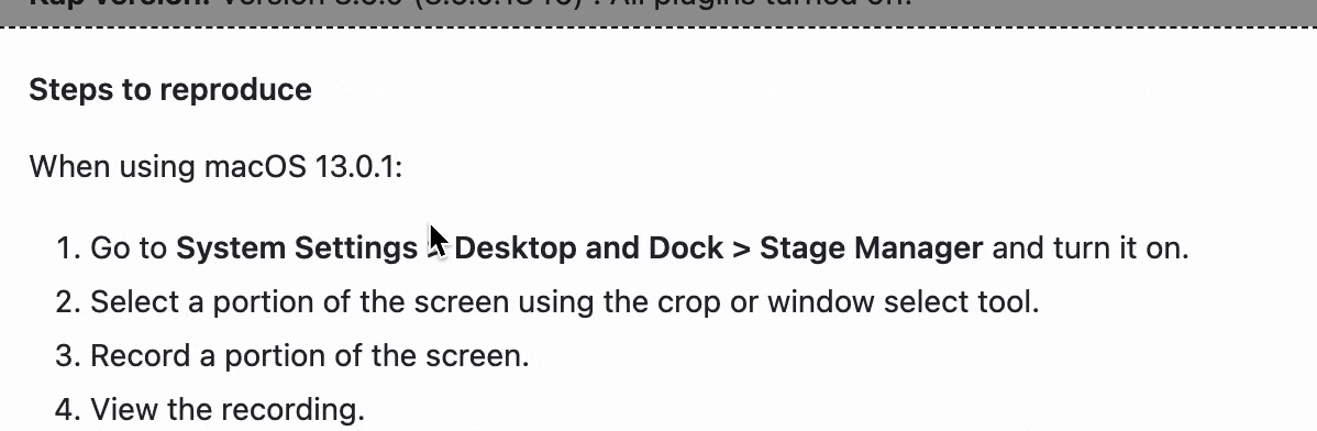 Recording misaligned when using Stage Manager · Issue #1155 · wulkano ...