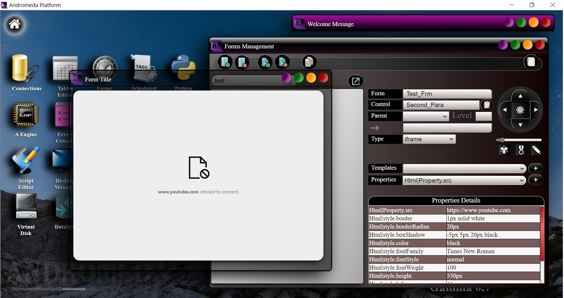 Disable Iframe header in page request 'XFrameOptions' to