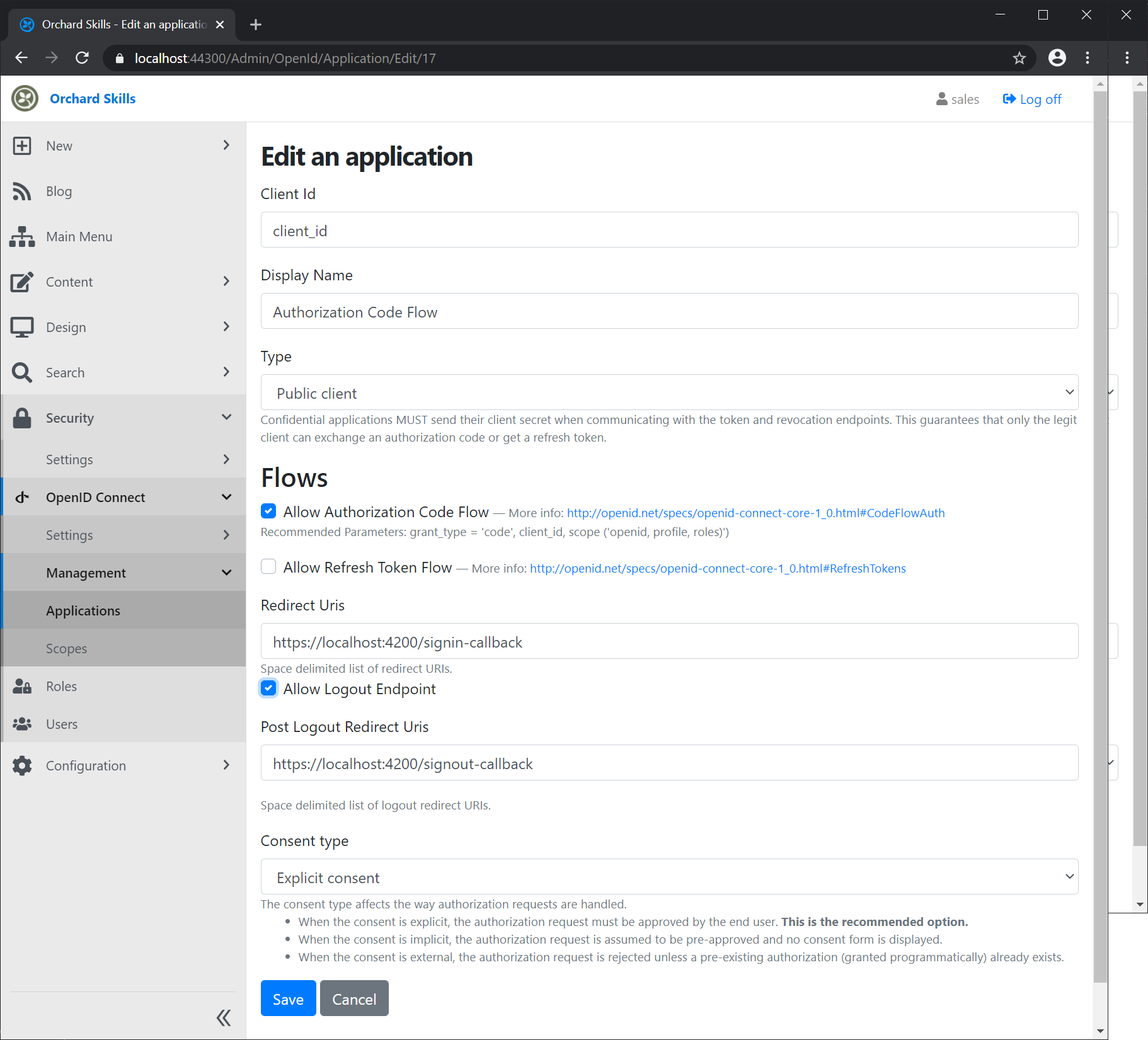Allow Logout Endpoint not "Checked" in the Admin Dashboard even though