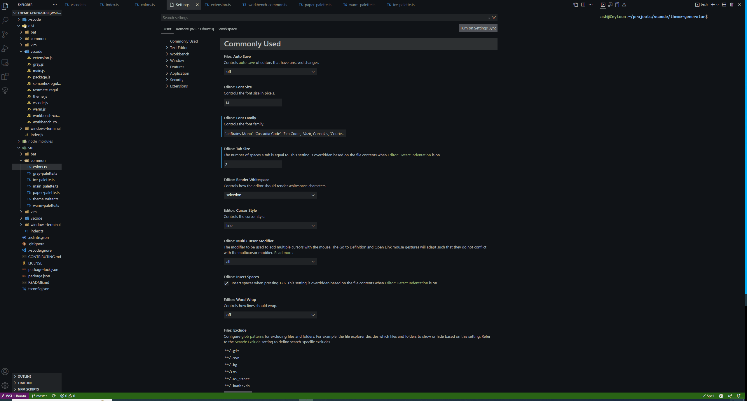 Moving settings editor to a new editor group removes the filter ...