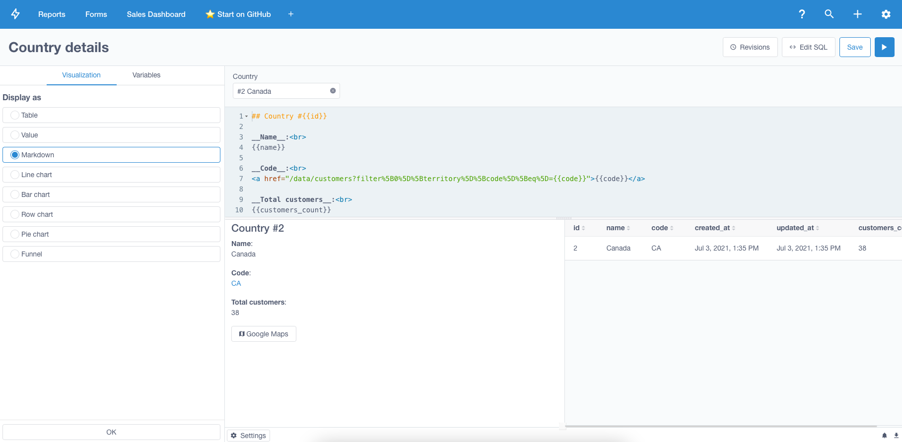 Markdown query