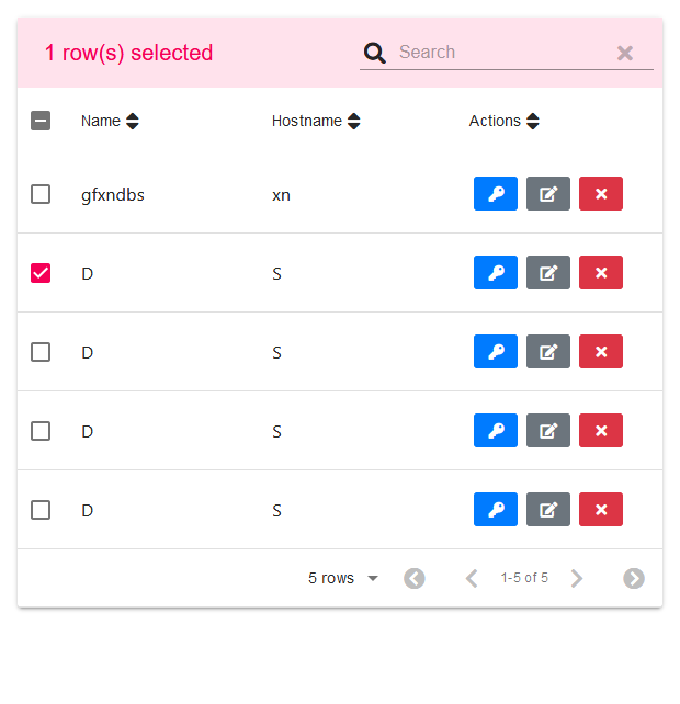 Free actions disappear on row selection · Issue 2459 · mbrn/material