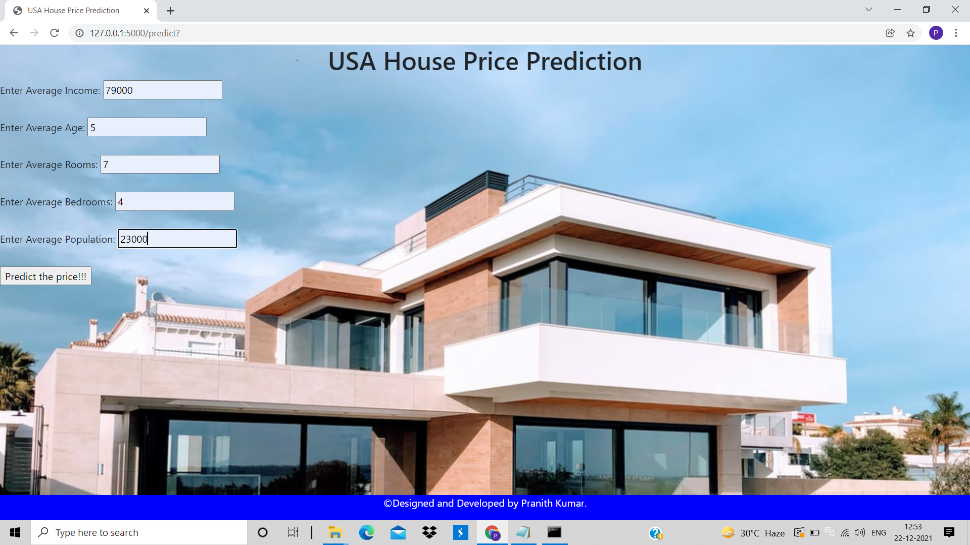 GitHub - pranithkumar361999/USA-House-Price-Prediction: It is a project ...