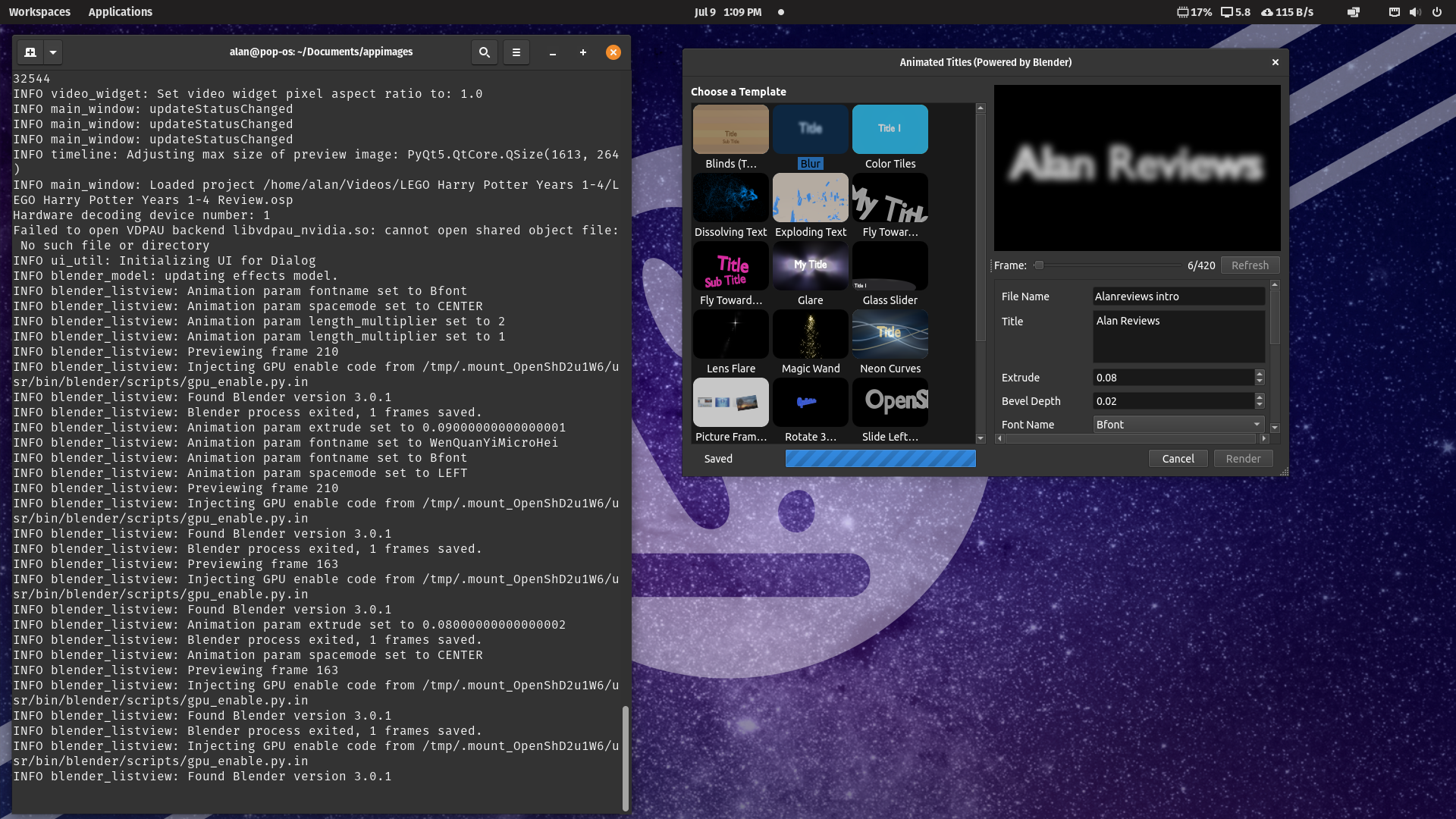 Blender does not complete the animated title · Issue 5278 · OpenShot