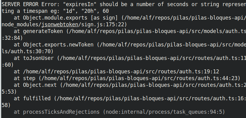 SERVER ERROR Error: "expiresIn" should be a number of seconds · Issue ...