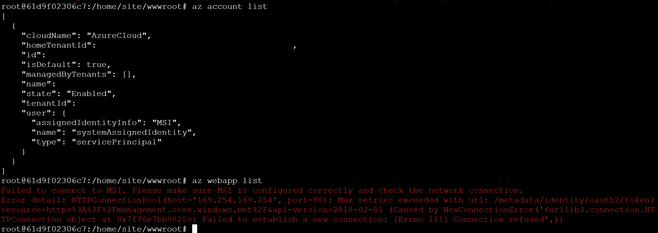 Not able to use managed identities in a custom app service container ...