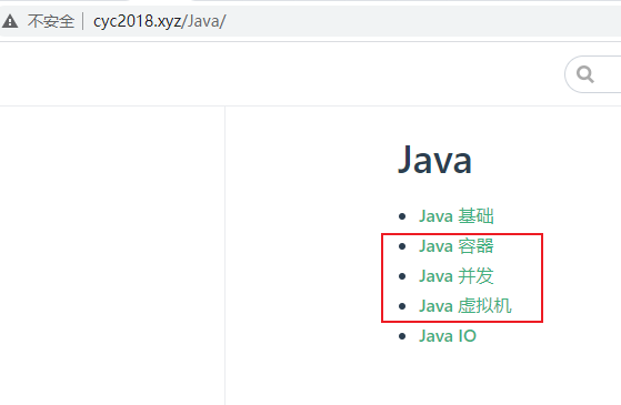 url地址没对应，点击图中三个都是进入Java基础页面 · Issue #1018 · CyC2018/CS-Notes · GitHub