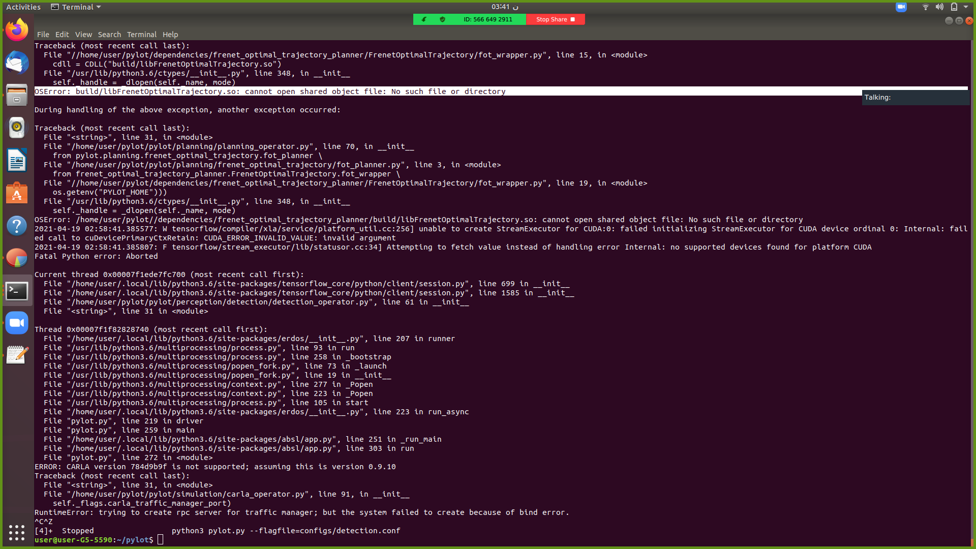 error on runnuing pylot.py · Issue #184 · erdos-project/pylot · GitHub