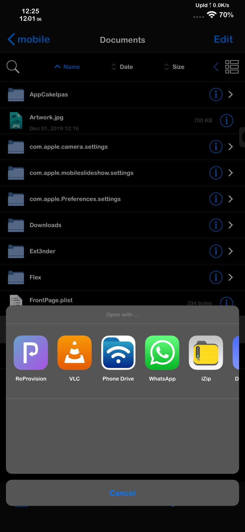 Filza Asking To Open With Not Showing Cydia As An Option Default Option Chosen Issue 1627 Pwn20wndstuff Undecimus Github