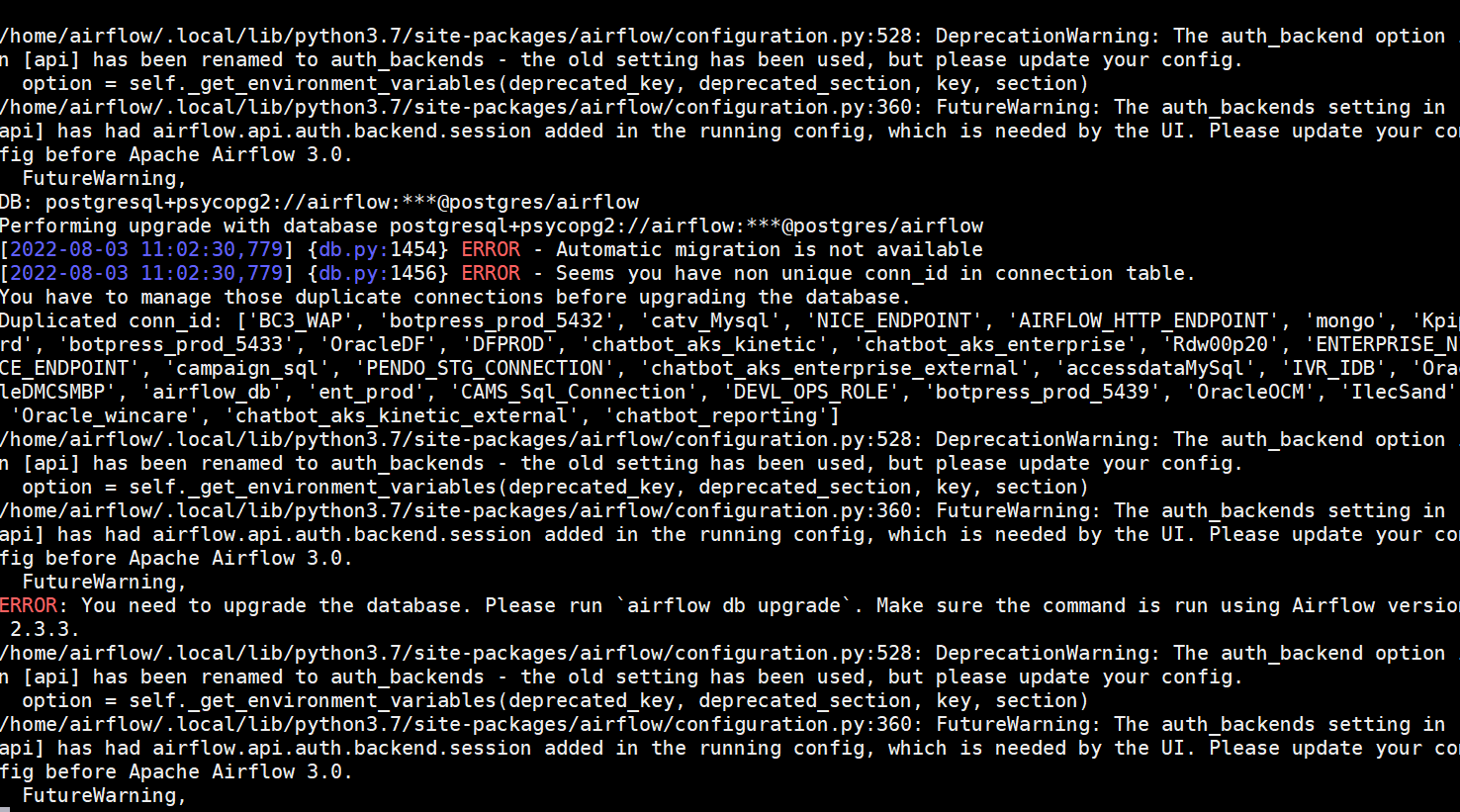 Regarding airflow db upgrade · apache airflow · Discussion #25407 · GitHub