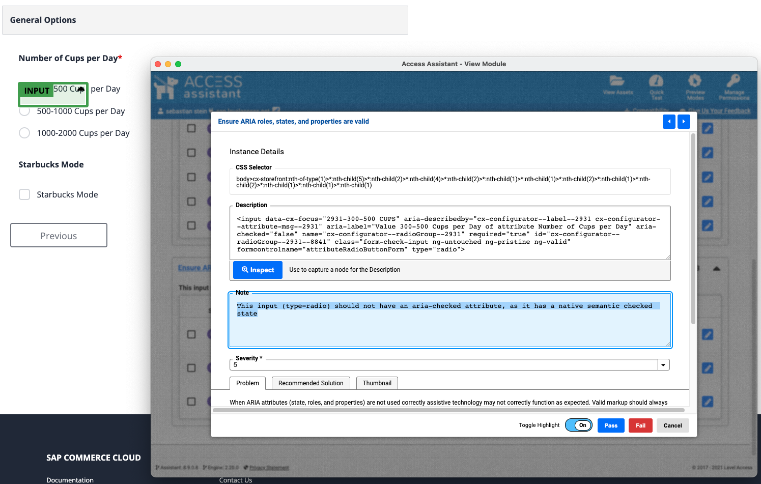 AMP Avoid ariachecked on radiobuttons (Severity 5) · Issue 14678