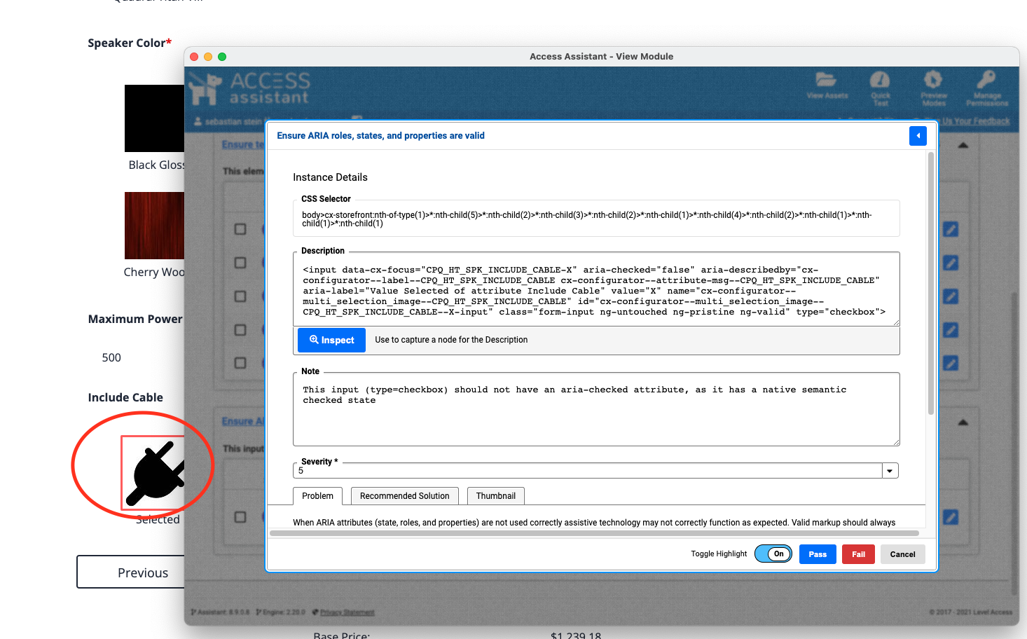 AMP Avoid ariachecked for checkbox (mutliselection image) (Severity