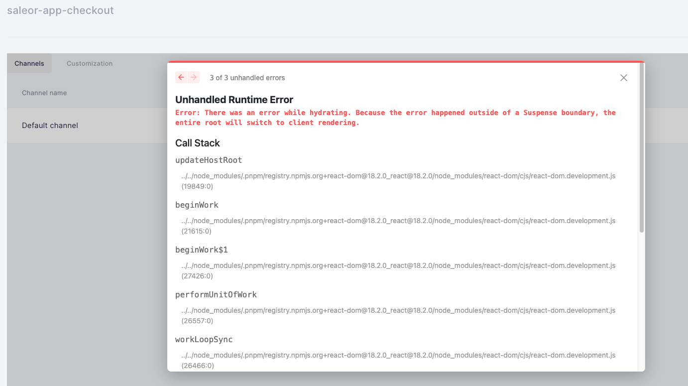 app-checkout Dashboard opens error · Issue #611 · saleor/storefront ...