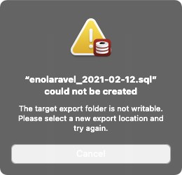 Alert each time I export a database as .sql to Desktop · Issue #870 ...