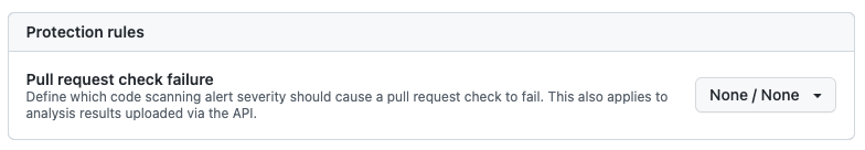 Screenshot code-scanning-settings