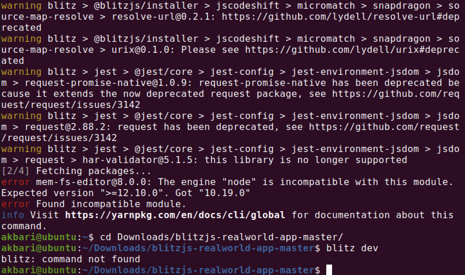 Blitz: command not found · Issue #282 · blitz-js/legacy-framework · GitHub