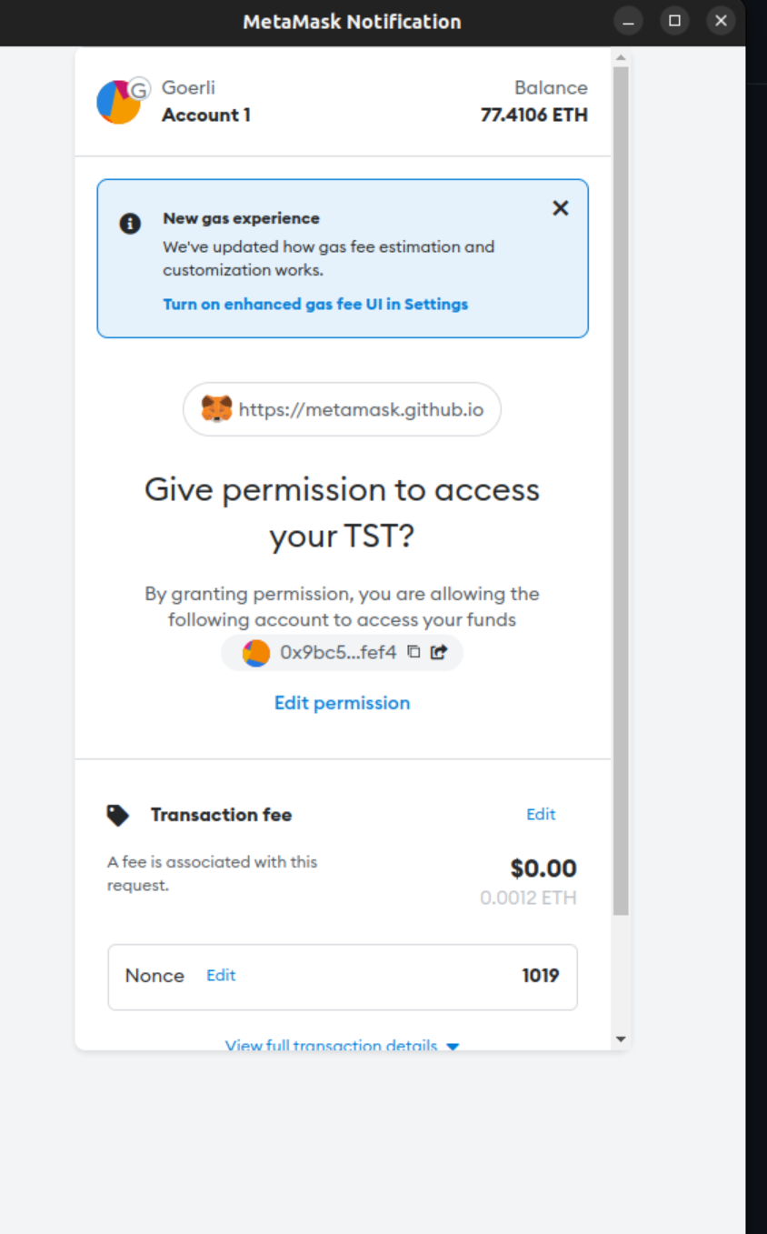 Custom nonce unable to be edited on Token Spending approval · Issue
