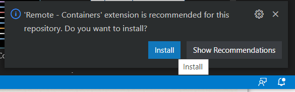 How to install the Remote Containers extension