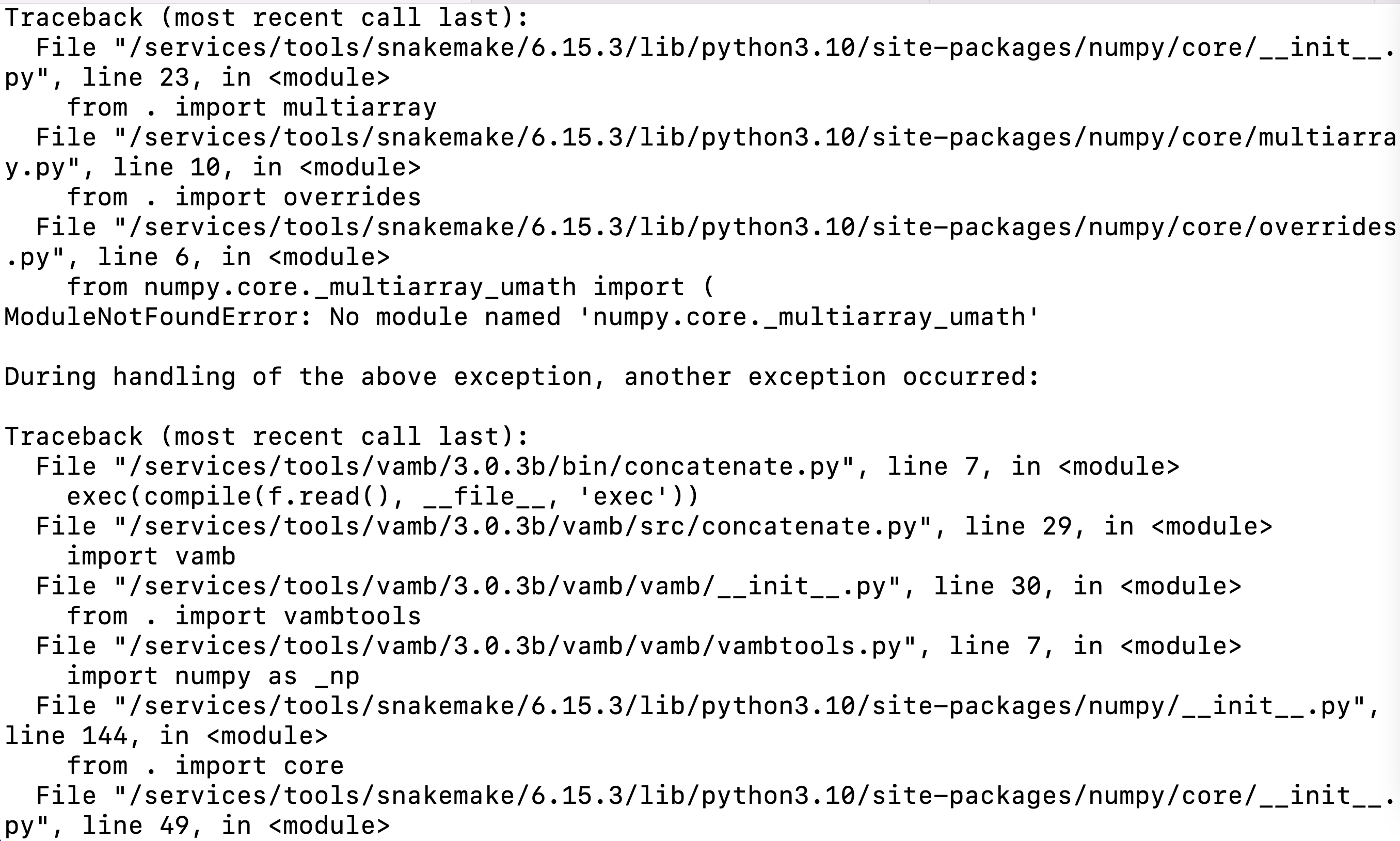 /bin/bash concatenate.py command not found · Issue 1597 · snakemake