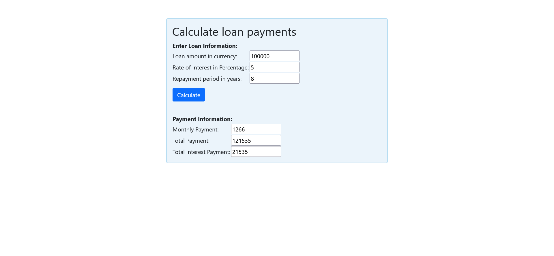 GitHub - Gokul221/Loan-Payment-calculator: Simple loan payments ...